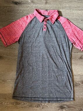 Men’s Large Gray BKE Polo Collared Short‎ Sleeve Shirt Standard Fit